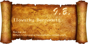 Ilovszky Bernadett névjegykártya