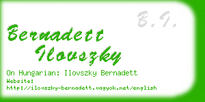 bernadett ilovszky business card